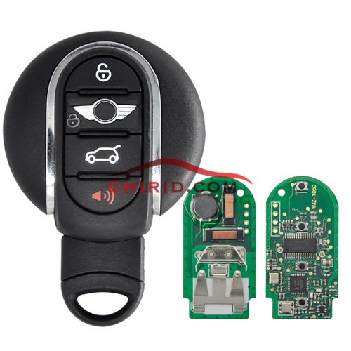 BMW mini cooper 4 button keyless Mini remote key with 433mhz with PCF7953P Chip aftermarket PCB and genuine cover