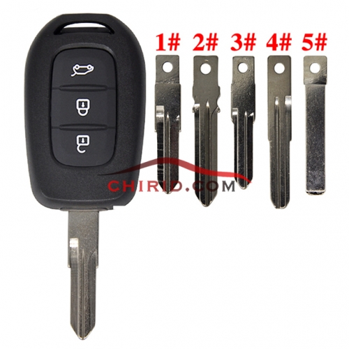 Renault 3 button remote key with PCF7961M(HITAG AES)chip-434mhz    FSK