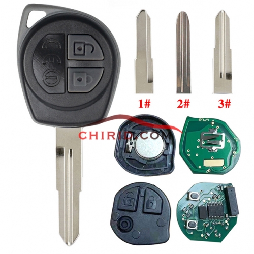Aftermarket 2 buttons Suzuki  Ask ID47（7961X Higat 3） chip with 433.92mhz FCCID:37182-78M00 please choose which blade you need?
