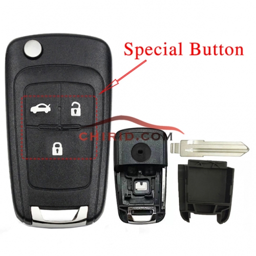 Opel modified  3 buttons key shell without battery clamp with left blade