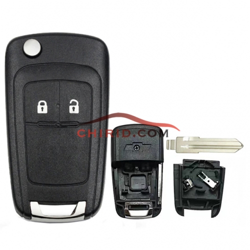 Chevrolet modified  2 buttons key shell with battery clamp with left blade
