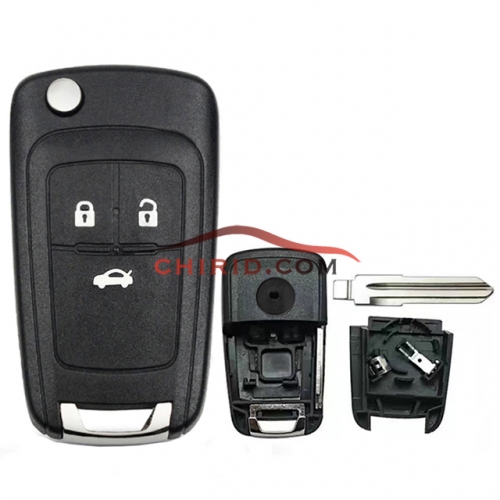 Opel modified  3 buttons key shell with battery clamp with right blade