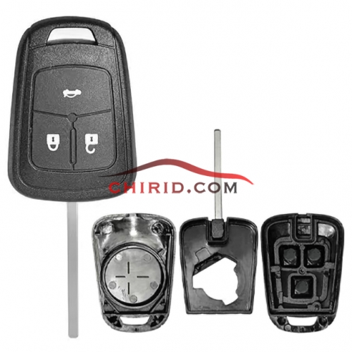Opel 3 buttons key shell with 3 parts and HU100 blade