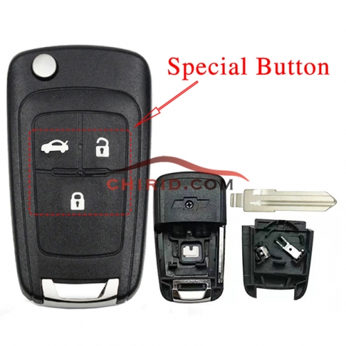 Chevrolet modified  3 buttons key shell with battery clamp with left blade