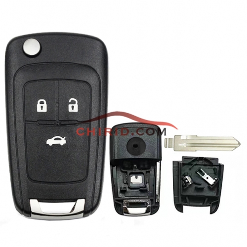 Opel modified  3 buttons key shell with battery clamp with left blade