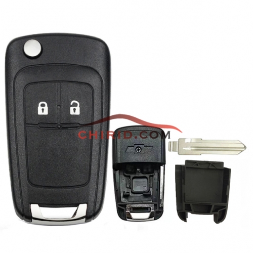 Chevrolet modified  2 buttons key shell without battery clamp with left blade