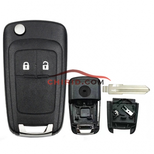Opel modified  2 buttons key shell with battery clamp with left blade