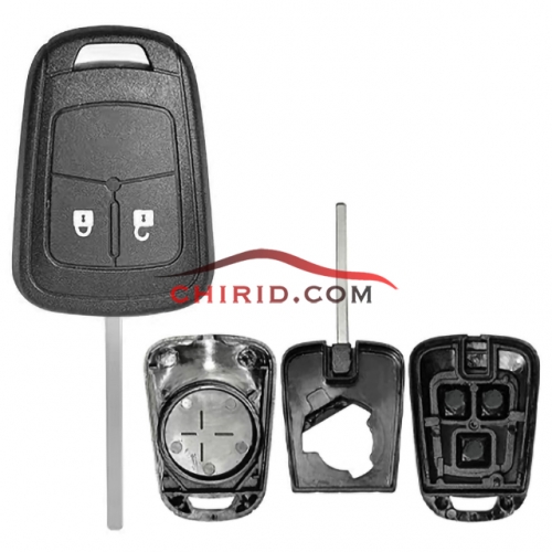 Opel 2 buttons key shell with 3 parts and HU100 blade
