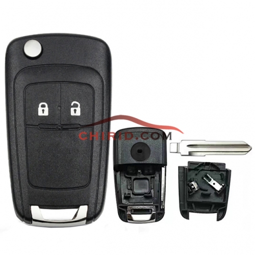 Opel modified  2 buttons key shell with battery clamp with right blade