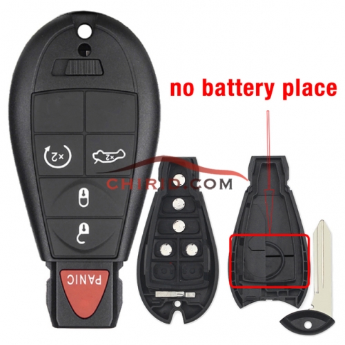 Chrysler keyless type  4+1 buttons key shell without battery clamp
