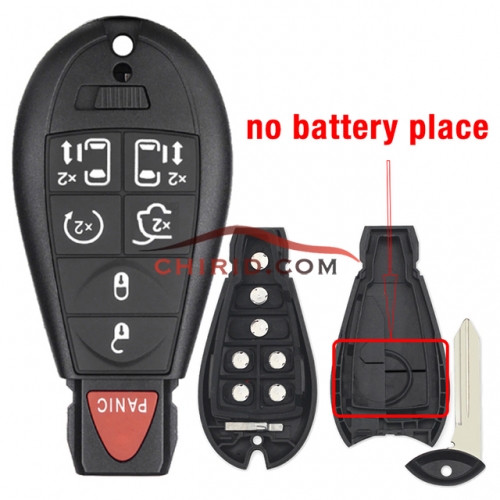 Chrysler keyless type  6+1 buttons key shell without battery clamp