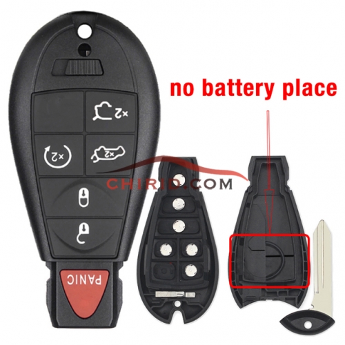 Chrysler keyless type  5+1 buttons key shell without battery clamp