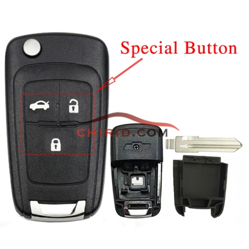 Chevrolet modified  3 buttons key shell without battery clamp with left blade