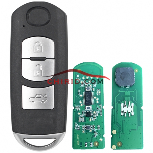 Mazda 3 button remote key with 434mhz  with HITAG Pro 49 chip for CX-3 CX-4 Axela Atenza model:SKE13E-01 or SKE13E-02