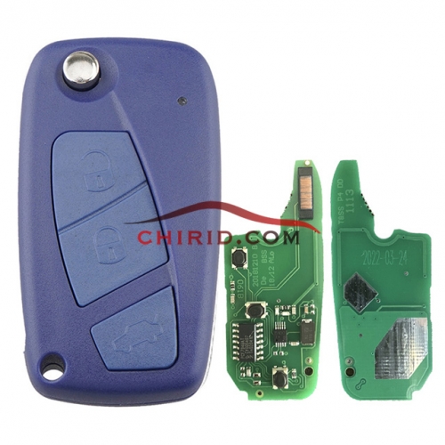 Fiat Delphi BSI 3 button remote key With PCF7946AT Chip and 433.92Mhz Transponder: ID46 – PCF7946 P-hilips Crypto 2 / Hitag2 (Blue)              As Mo