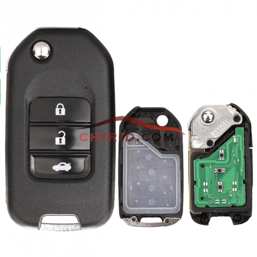 Honda Crider, 9th generation Accord 3 Button remote key  433.92mhz  with 47/PCF7961X(HITAG3) chip Honda G