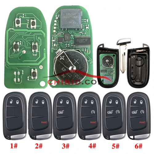 Chrysler  keyless  remote key with 434mhz with PCF7945M /4A (HITAG AES) chip  , please choose key shell