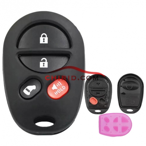 Toyota 3+1 buttons key shell with side-door button