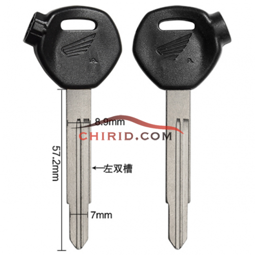 Honda motorcycle key blank with left blade