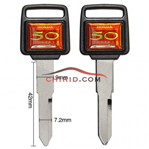 Honda motorcycle key blank with left blade Please choose which color you need?