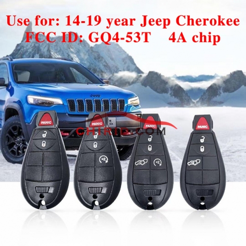 2014-2019 year Jeep cherokee 4A/7961M(HITAG AES) chip  remote key 434 mhz FCCID: GQA-53T