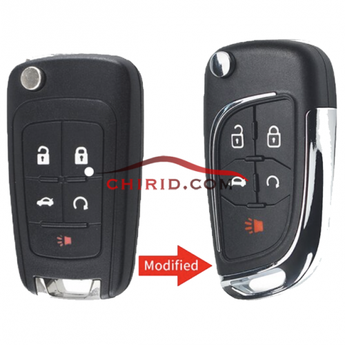 Chevrolet modified 4+1 button folding key shell with hu100 blade