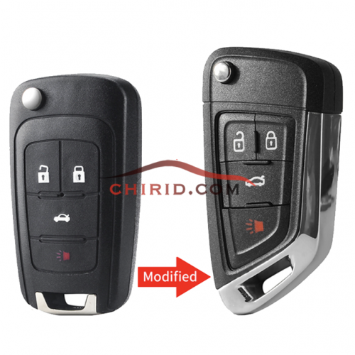 Opel modified 4  buttons blank key with hu100 blade and logo