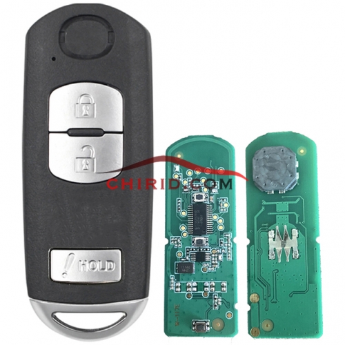 FCCID:WAZSKE13D-02   3 buttons remote key with 315mhz FSK  with PCF7953V/HITAG Pro /49 chip Use for:2014-2018 Mazda 3  2012-2019 Mazda CX05  2017-2019