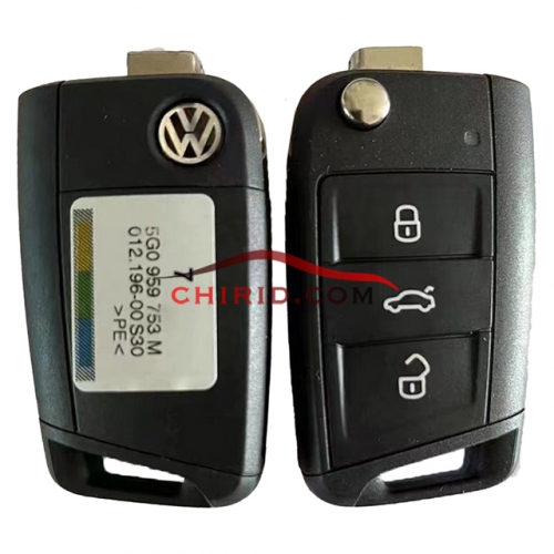 Brand-new Original VW 5C keyless-go function 3 buttons  MQB48 chip with 433mhz remote key  FCCID: 5G0 959 753M