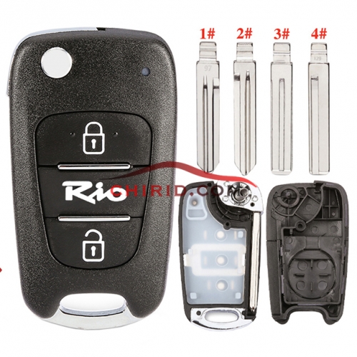 Hyundai "Rio" 3 button remote key shell with 4 types blade, please choose which one you need.