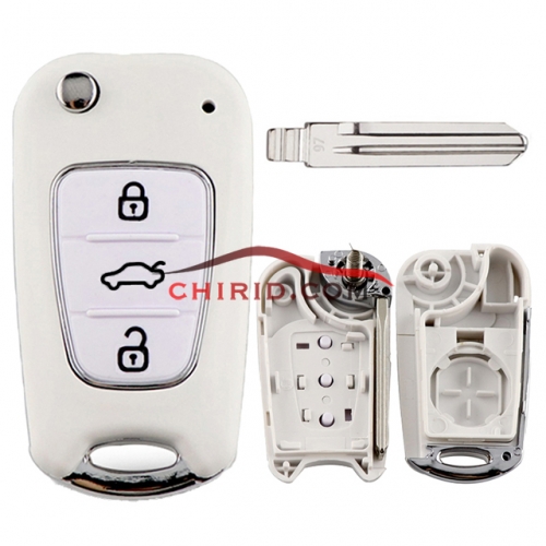 Hyundai 3 button remote key shell   with left blade