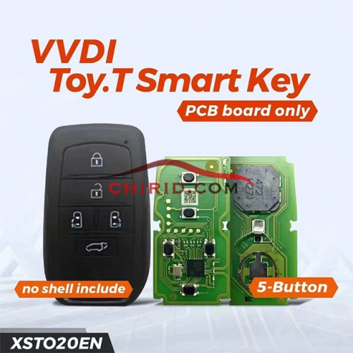PN:XSTO20EN Xhorse Toyota XM38 5 Button Universal Smart Key PCB with Key Shell