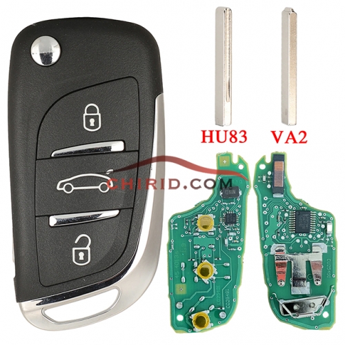 Citroen 3 button remote key with 434mhz PCF7941 chip FSK model  HELLA 434MHZ 5FA010 354-10 9805939580 00      CMIIT ID:20DJ0339
