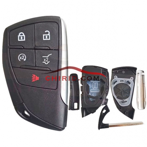 Chevrolet 4+1 button remote key shell with small blade