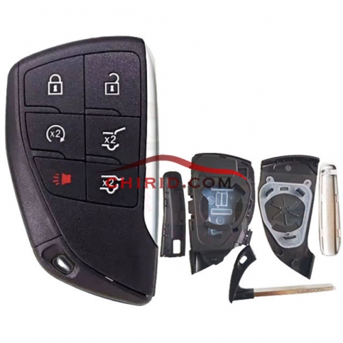 GM 5+1 button remote key shell with small blade