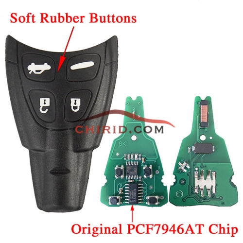 SAAB 4 button remote key with Original PCF7946AT chip  433mhz