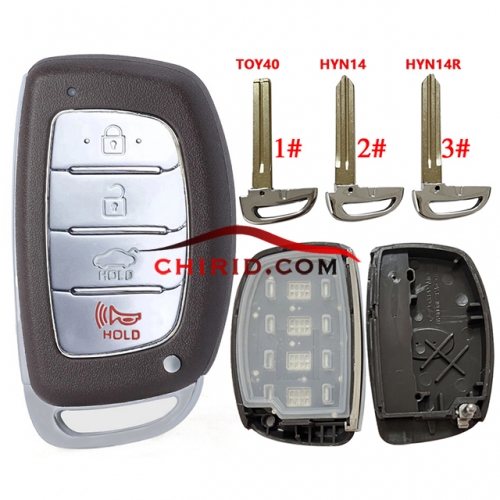 Hyundai 4 button remote key blank with car button