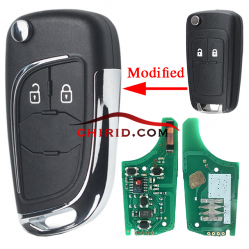 Chevrolet unkeyless 2 buttons flip remote key with 315MHZ/433MHZ with 7941 chip with logo
