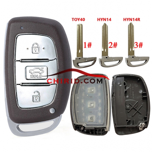Hyundai 3 button remote key blank with car button