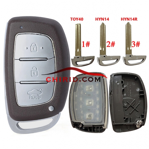 Hyundai 3 button remote key blank with car button