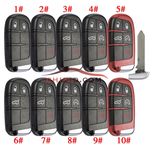 FCCID:M3N-40821302 Dodge/Chrysler/Fiat/Jeepkey less 3 buttons remote key 46/7945/7952 chip and 433mhz Please choose which type you need  with logo