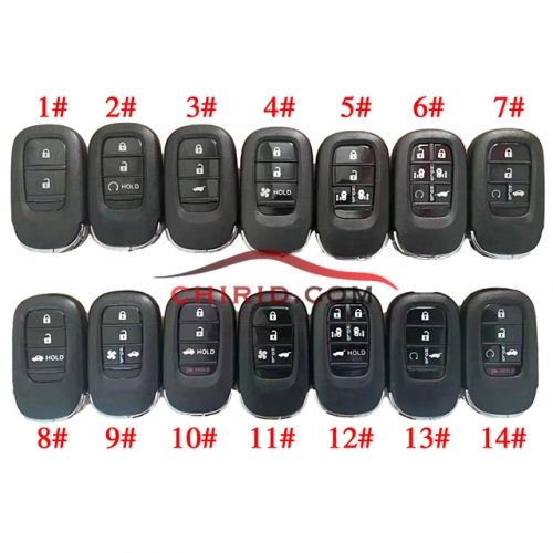 Honda smart key shell with small blade and logo Total 14 types please choose which key shell you need?