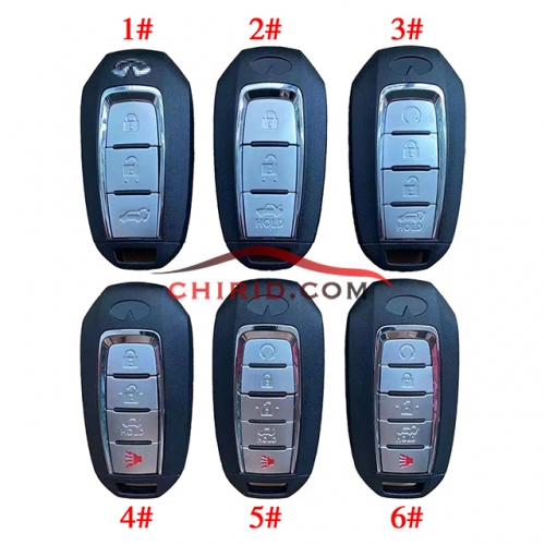 Infiniti smart key shell with small blade and logo Total6 types, please choose which type you need