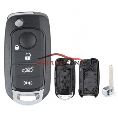 Fiat 4 button flip remote key blank with SIP22 without logo