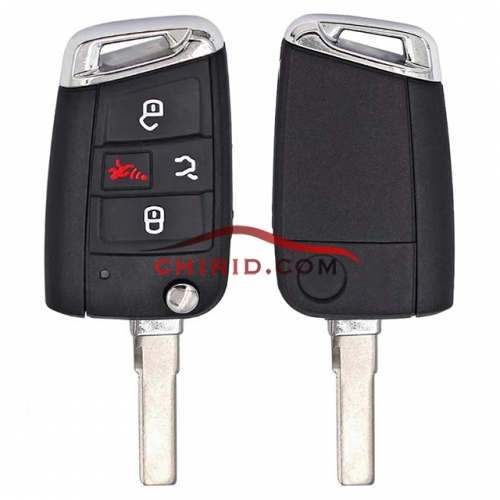 Update VW golf 3+1button remote key blank with HU66 blade