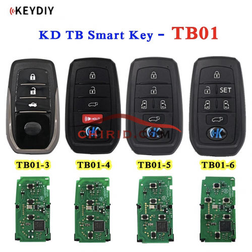 KEYDIY TB01 KD Smart Key Universal Remote with 8A Transponder and Case for Toyota Corolla RAV4 Camry/Lexus FCCID:0020 Please choose which key shell yo