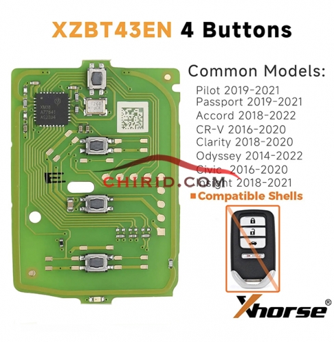 Xhorse XZ Series Honda 4 buttons PCB Boards PN:XZBT43EN