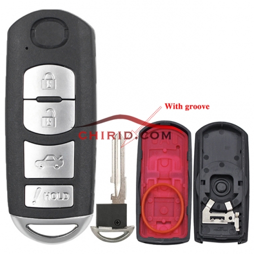 Mazda 4 button remote key blank with blade ( 3parts)
