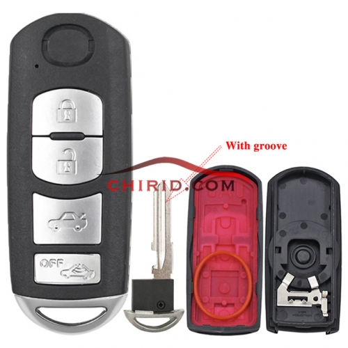 Mazda 4 button remote key blank with blade ( 3parts)