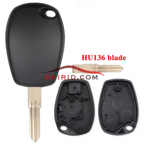 Renault transponder key blank with HU136 blade